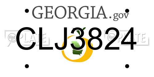 CLJ3824 Georgia License Plate