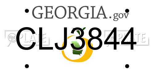 CLJ3844 Georgia License Plate