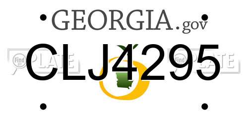 CLJ4295 Georgia License Plate