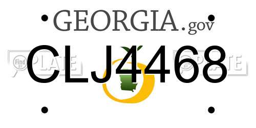 CLJ4468 Georgia License Plate
