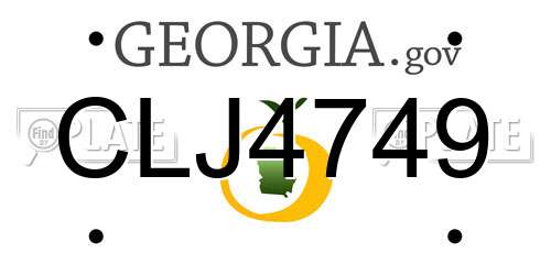 CLJ4749 Georgia License Plate