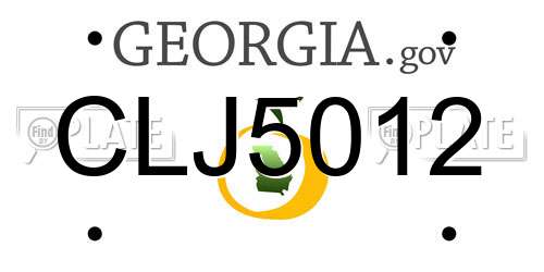 CLJ5012 Georgia License Plate
