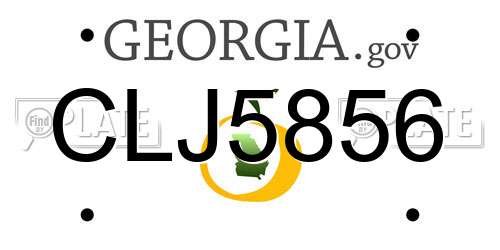 CLJ5856 Georgia License Plate