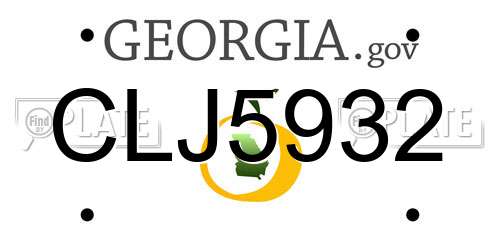 CLJ5932 Georgia License Plate