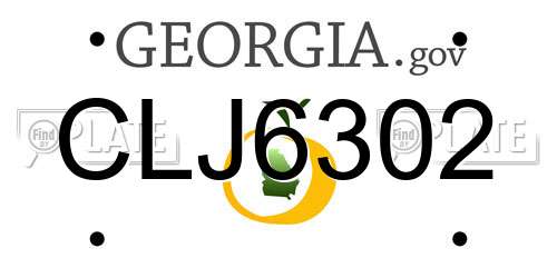 CLJ6302 Georgia License Plate