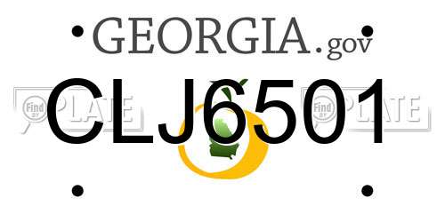 CLJ6501 Georgia License Plate