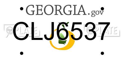CLJ6537 Georgia License Plate