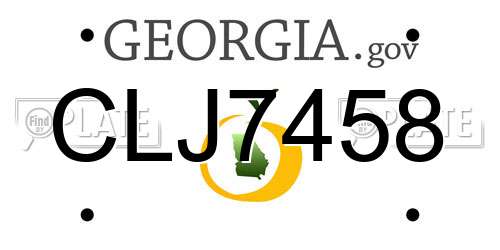 CLJ7458 Georgia License Plate