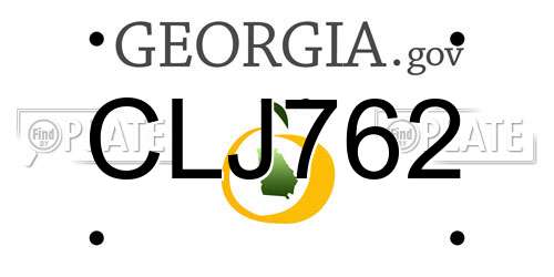 CLJ762 Georgia License Plate