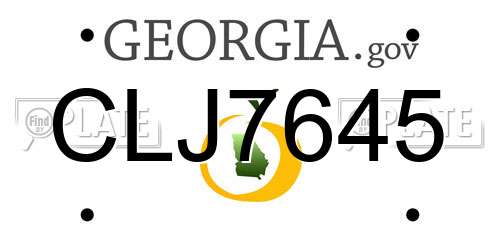 CLJ7645 Georgia License Plate