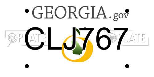 CLJ767 Georgia License Plate