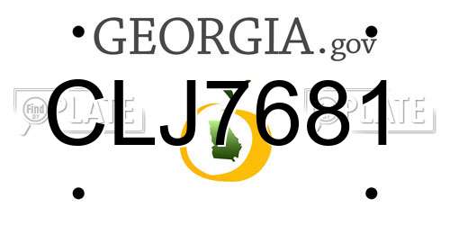 CLJ7681 Georgia License Plate