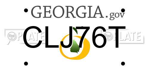 CLJ76T Georgia License Plate