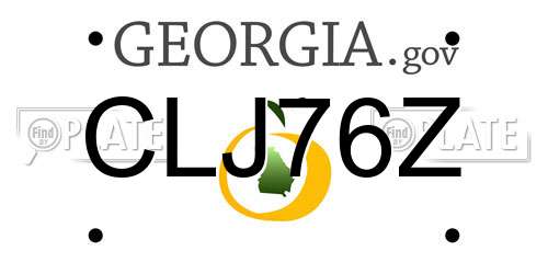 CLJ76Z Georgia License Plate