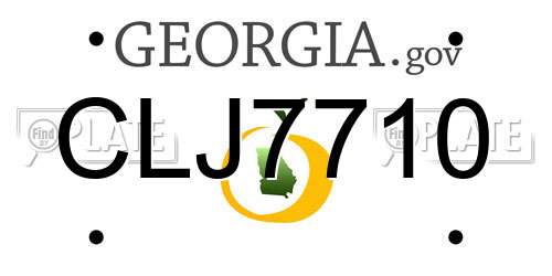 CLJ7710 Georgia License Plate