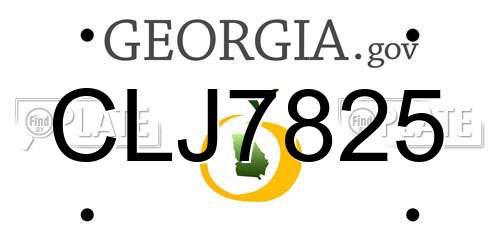 CLJ7825 Georgia License Plate
