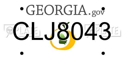 CLJ8043 Georgia License Plate