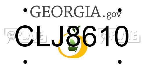 CLJ8610 Georgia License Plate