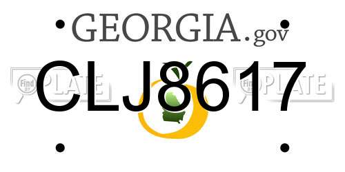 CLJ8617 Georgia License Plate