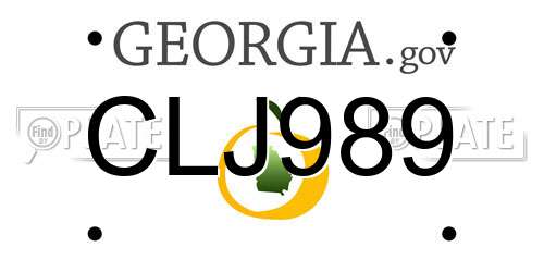 CLJ989 Georgia License Plate