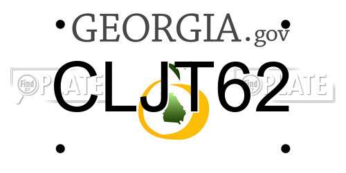 CLJT62 Georgia License Plate