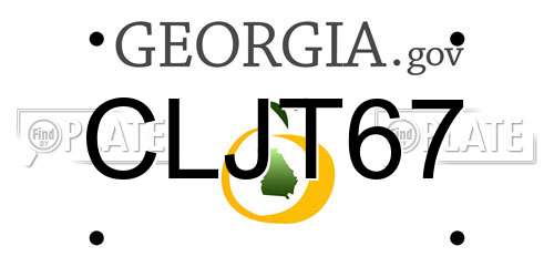 CLJT67 Georgia License Plate