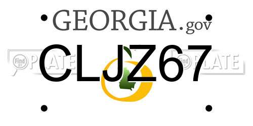 CLJZ67 Georgia License Plate