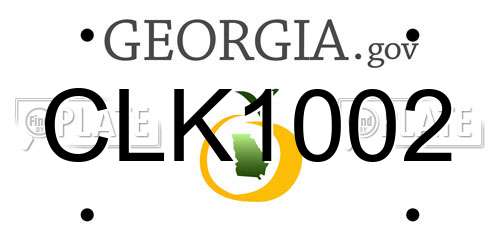 CLK1002 Georgia License Plate
