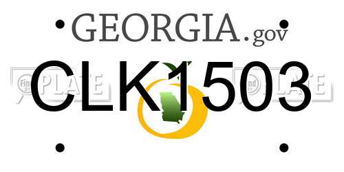 CLK1503 Georgia License Plate
