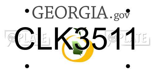 CLK3511 Georgia License Plate