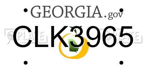 CLK3965 Georgia License Plate