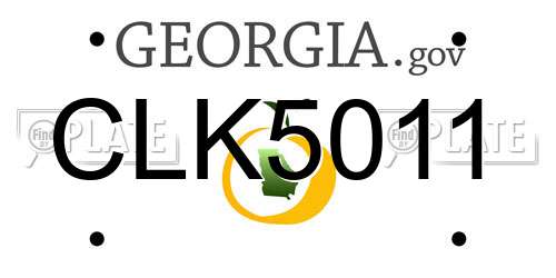 CLK5011 Georgia License Plate