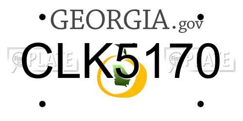 CLK5170 Georgia License Plate