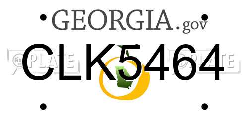 CLK5464 Georgia License Plate