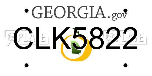 CLK5822 Georgia License Plate