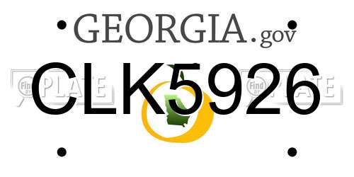 CLK5926 Georgia License Plate