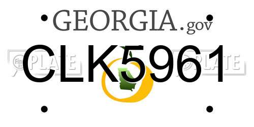 CLK5961 Georgia License Plate