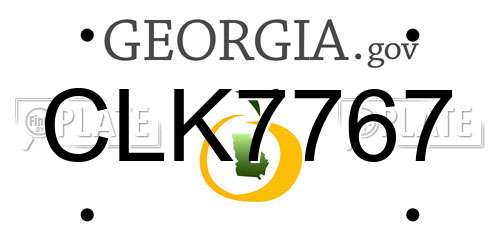 CLK7767 Georgia License Plate