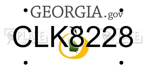 CLK8228 Georgia License Plate