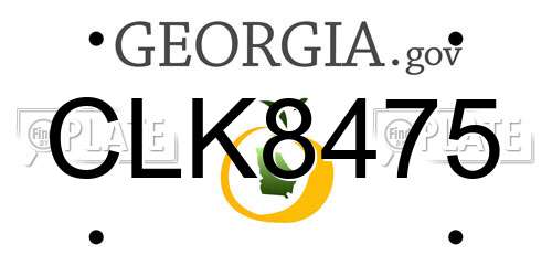 CLK8475 Georgia License Plate
