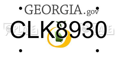 CLK8930 Georgia License Plate