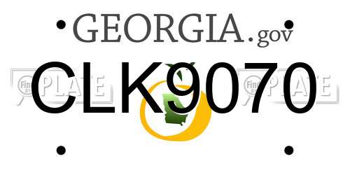 CLK9070 Georgia License Plate