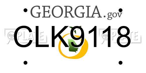 CLK9118 Georgia License Plate