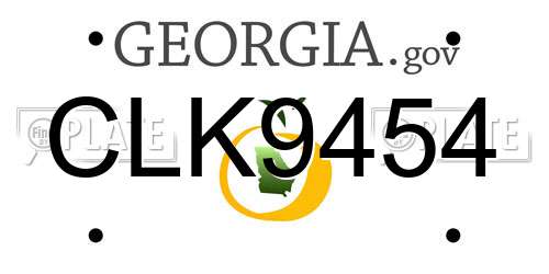 CLK9454 Georgia License Plate