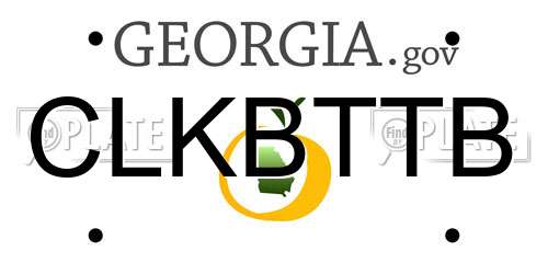 CLKBTTB Georgia License Plate