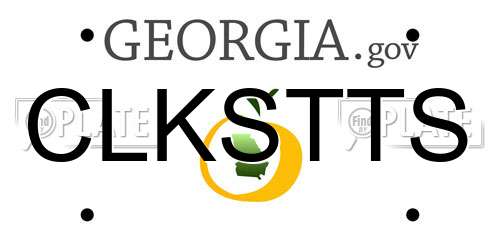 CLKSTTS Georgia License Plate
