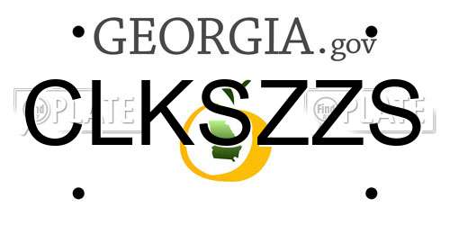 CLKSZZS Georgia License Plate