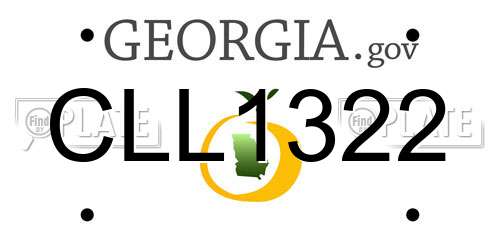 CLL1322 Georgia License Plate