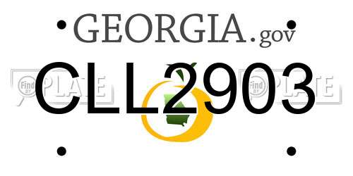 CLL2903 Georgia License Plate