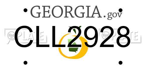 CLL2928 Georgia License Plate